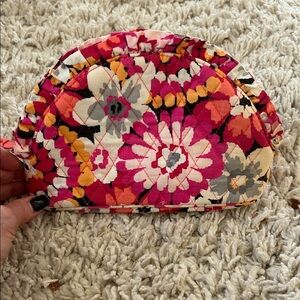 Vera Bradley Floral Cosmetic Bag - Pink, Orange, Gray. Never used.